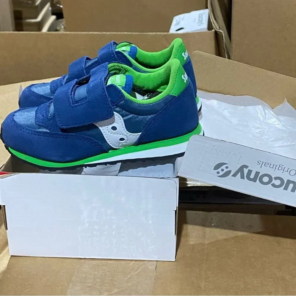 SAUCONY Baby Jazz Double Strap toddler Sneakers size 10 NEW IN BOX $48 retail